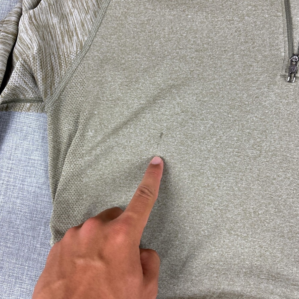 Lululemon Hoodie Mens L Green 1/4 Zip Stretch Your Head Lightweight - Picture 5 of 16